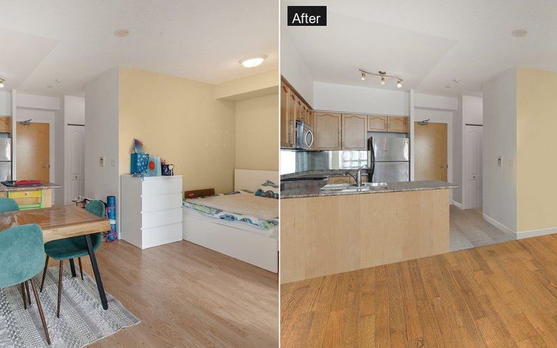 Property photo object removal before and after